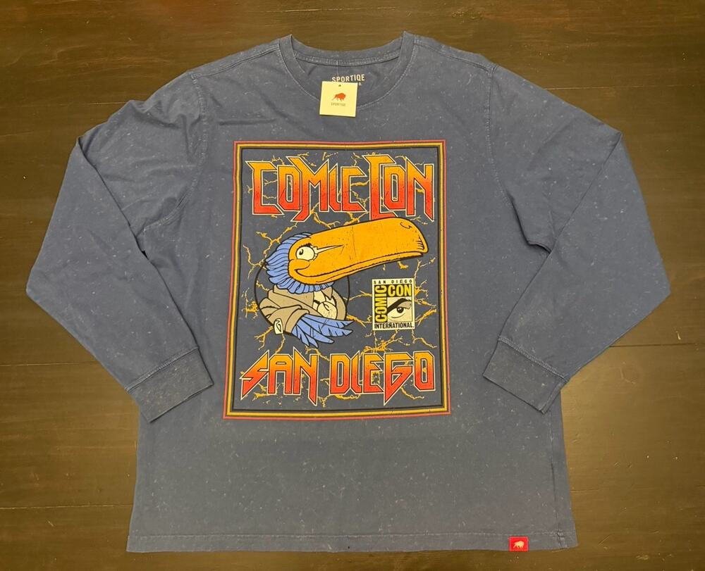 NWT San Diego Comic Con SDCC L/S T-shirt Weathered Blue [XL] Official Merch $40